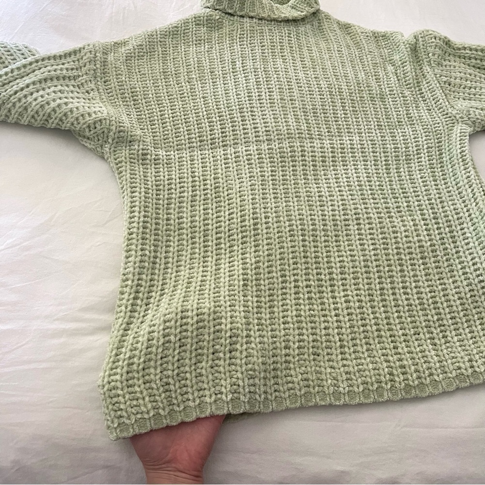 Sally LaPointe Knit Sage Green Turtleneck Sweater - Picture 9 of 12